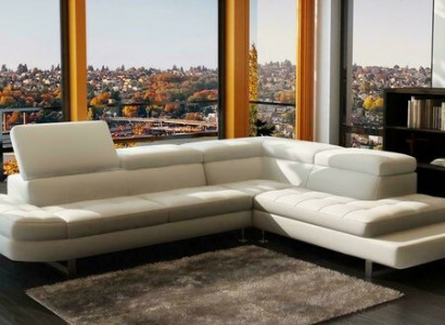 Modernes Ecksofa Ledersofa L Form Polster Designer Eckgarnitur